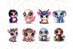 Safari Animals Clipart Bundle, Cute Kawaii Style for Crafts Product Image 3