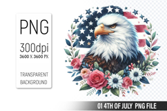4th of July Eagle Clipart, Animal illustration for crafts Product Image 1