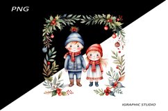 Winter Png, Christmas Kids Clipart, Folk Christmas Png Product Image 1