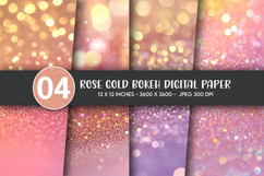 Rose Gold Bokeh Digital Paper Product Image 1