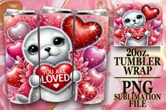 Blissful Sublimation 20oz tumbler wrap, Valentines Product Image 1