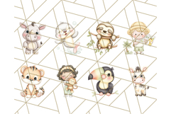 Tiny Zoo Friends Clipart, Cute Cartoon Zoo Animals PNG Product Image 8