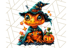 Bright Halloween Dinosaur PNG Clipart with Holiday Elements Product Image 4