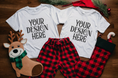 Christmas Family Matching Flat Lay T-Shirt Mockups Product Image 1