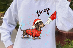 Christmas Boop png, Christmas Dachshund Png, Christmas Dog Product Image 1