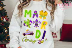 Glitter Mardi Gras PNG, Fleur De Lis Coquette PNG, Carnival Product Image 4