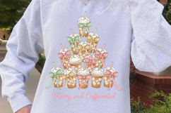 Merry &amp; Caffeinated Png, Christmas Png Christmas Sublimation Product Image 1