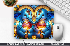 Elephant Mouse Pad Sublimation, Valentine Mouse Pad PNG Product Image 1