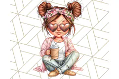 Sassy Mom Coffee PNG Clipart, Messy Bun Mom Life PNGs Product Image 4