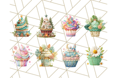 Paper Cupcake Clipart Layered Paper Scrapbook Collage Png Product Image 4