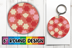 Radiant Circle Coaster Sublimation, Valentine's Pattern Product Image 1