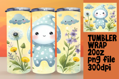 VIBRANT 20oz PNG Tumbler Wrap , Cute Ghost Product Image 1
