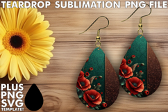 Bright Teardrop Earrings Sublimation, Leopard Prints Product Image 1