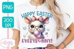 Happy Easter everybunny sublimation, Cute Easter bunny PNG Product Image 4