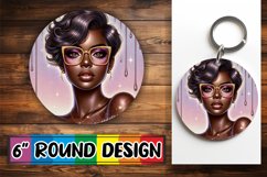 Heartfelt Circle Car Coasters PNG, Afro Girl Product Image 1