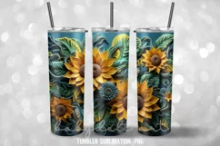 Sunflower Tumbler Wrap Sublimation Designs|Flower Tumbler Wr Product Image 4