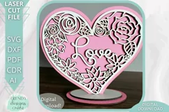 Love Lives Here Floral Hearts Stands Glowforge Laser cut svg Product Image 2