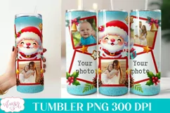 Christmas Photo tumbler wrap for sublimation, santa tumbler Product Image 1