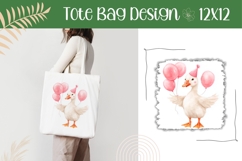 Cartoon Bird Illustration PNG, Love Bird Tote Bag Template Product Image 1