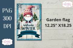 Welcome winter garden flag sublimation PNG | Cute gnome PNG Product Image 2