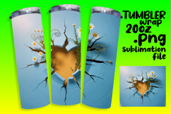 ELEGANT 20oz Tumbler Graphic for DIY , 3D Heart Product Image 1