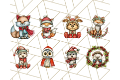 Christmas Animal Clipart, Festive Animals in Holiday Outfits Product Image 4