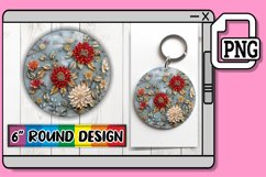 Shimmering Blossom Round Design Summer Style Keychain PNG Product Image 1