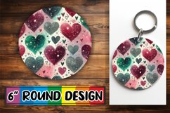 Bright Circle Ornaments Design PNG, Heart Product Image 1