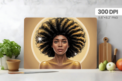 Afro Girl/Woman Melanin braided hair Cutting Board PNG Desig Product Image 1
