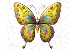 Metallic Butterfly Clipart PNG Clipart, Vibrant Butterfly Product Image 4