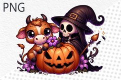 Halloween Cow Sublimation - Clipart PNG Design Product Image 1