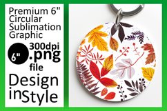 Vibrant Autumn Watercolor Round Design for Fall Keychain Product Image 1