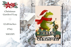 Cartoon Christmas Frog Garden Flag Design Product Image 1