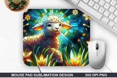 Easter Lambs Mouse Pad Sublimation, Easter Mouse Pad PNG Product Image 1