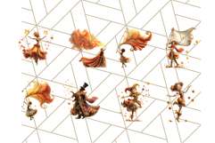 Autumn Circus Performers Clipart Vintage Characters PNG Product Image 4