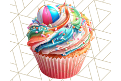 Bright Summer Cupcake PNG Clipart, Colorful Cupcakes Product Image 4
