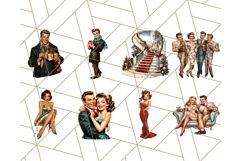 Vintage Glamorous Christmas Party Clipart PNG, Holiday Png Product Image 4