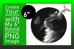 Vibrant Cat Sublimation: Round &amp; Keychain Selection Product Image 1