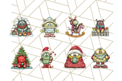 Christmas Monster Clipart, Funny Holiday Creature PNG Art Product Image 8
