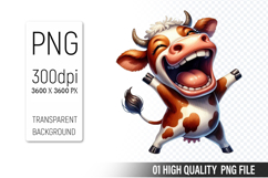 Cow Clipart PNG, Farm Animals Clipart, Rustic Farm Art Product Image 1