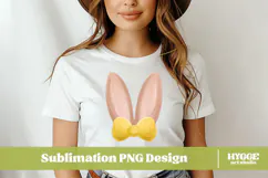 Coquette Easter Bow Bunny Ears Sublimation PNG Product Image 2