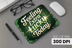 Feeling Extra Lucky Today Mouse Pad PNG Sublimation Design Product Image 1