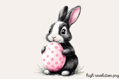 Pink Black Easter Clipart PNG Product Image 1