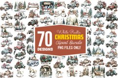 White Rustic Christmas Clipart Bundle PNG Product Image 1