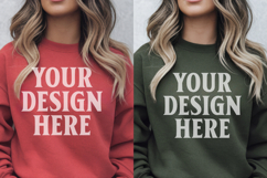 Christmas Gildan18000 Couple Mockup , Couple mockup Product Image 1