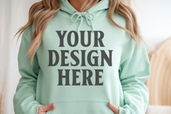 Mint Gildan 18500 Hoodie Sweatshirt Mockup, Unisex Hoodie Product Image 1