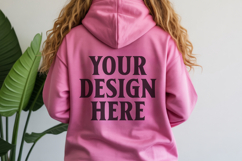 Pink Gildan 18500 Hoodie Sweatshirt Mockup, Unisex Hoodie Product Image 1
