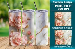 3D Rose Tumbler 20oz skinny wrap design, Tumbler design Product Image 1