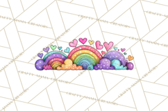Sketchy Rainbow Doodle Clipart PNG, Whimsical Colorful Arch Product Image 5