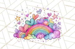 Sketchy Rainbow Doodle Clipart PNG, Whimsical Colorful Arch Product Image 2